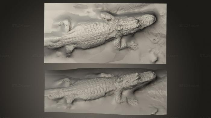 Animal figurines (Albino alligator, STKJ_0132) 3D models for cnc
